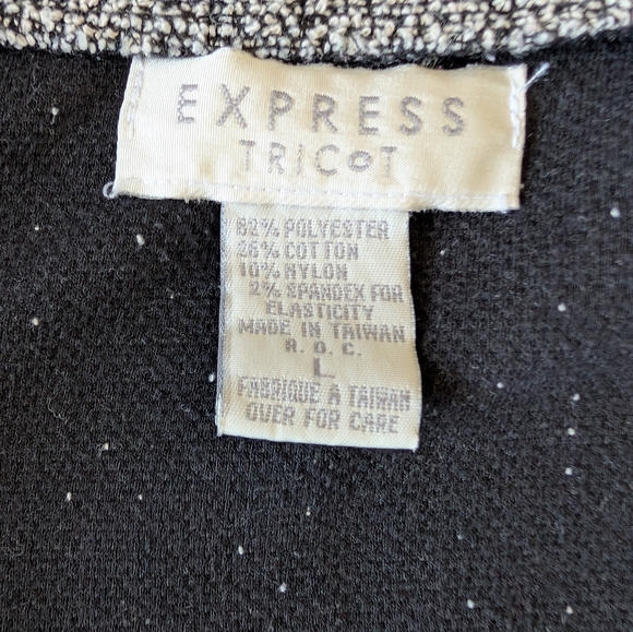 Vintage Express Tricot Grey White Black Women's Jacket Granola Minimal Sz Medium - Picture 5 of 12